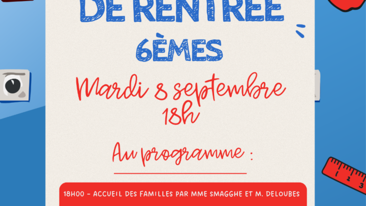 Réunion de rentrée des 6e